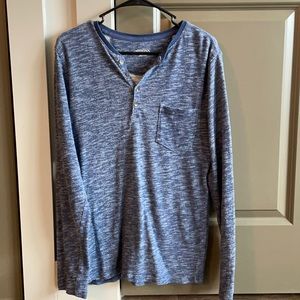 Merona Men’s Henley Blue Marlen Cotton comfy